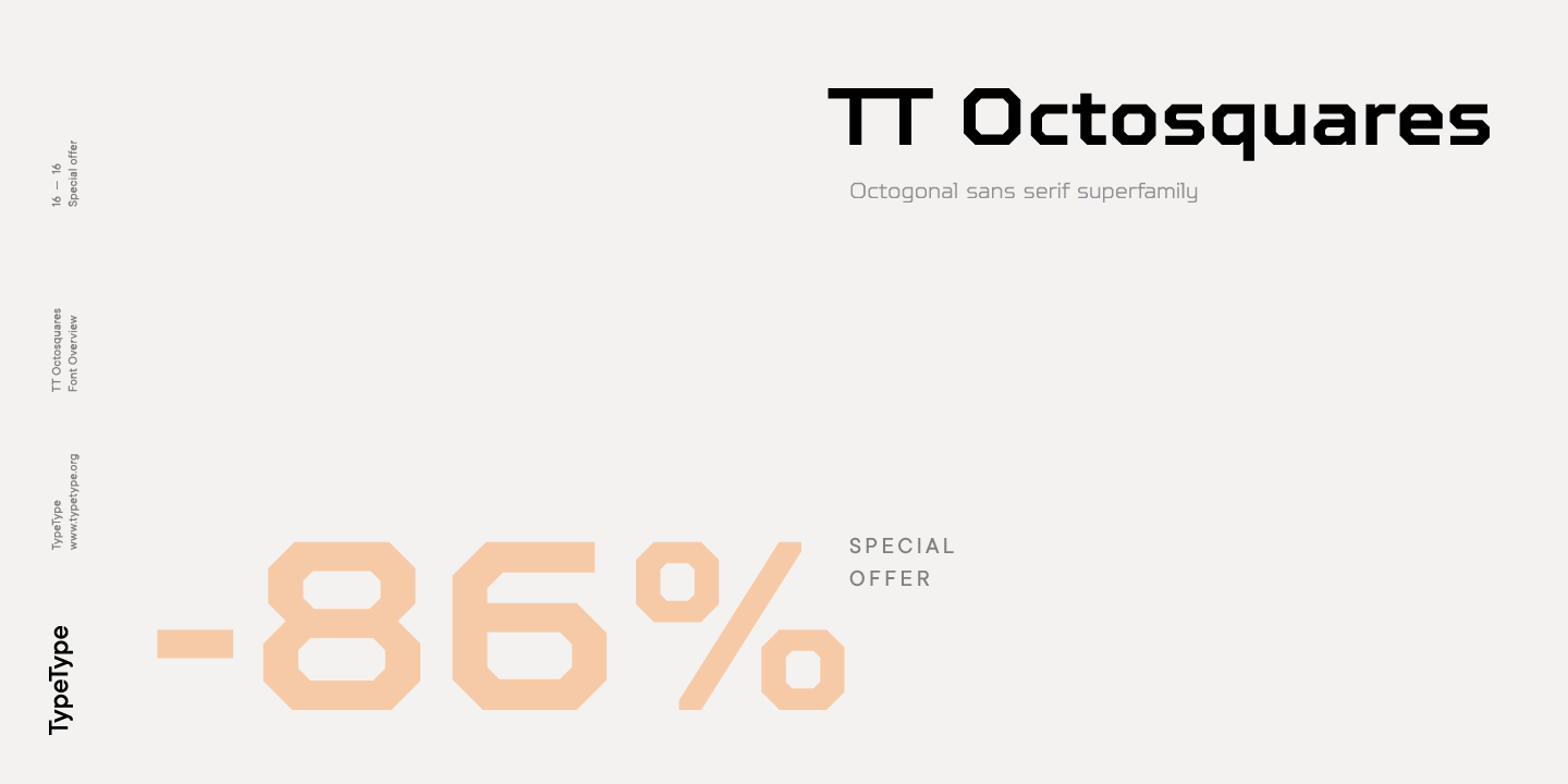 Ejemplo de fuente TT Octosquares Light